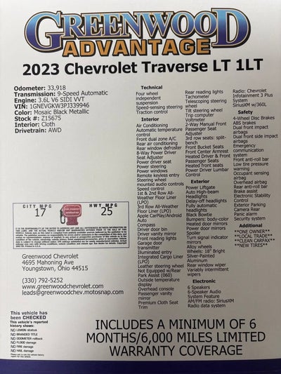 2023 Chevrolet Traverse LT Cloth