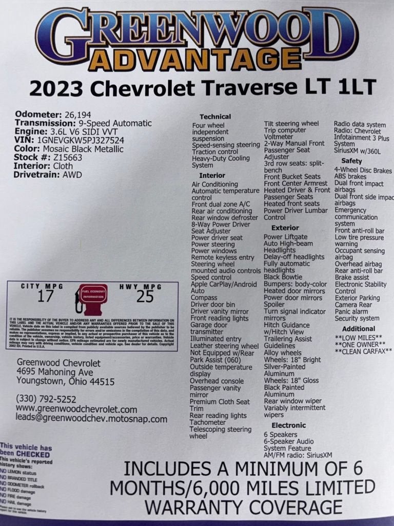 2023 Chevrolet Traverse LT Cloth