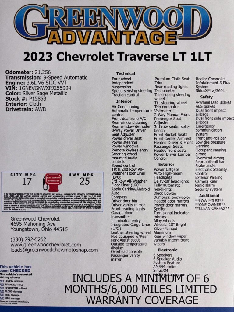 2023 Chevrolet Traverse LT Cloth