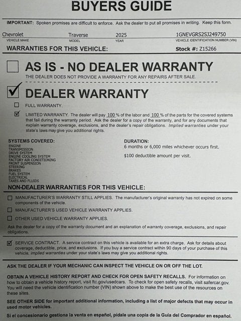 2025 Chevrolet Traverse LT