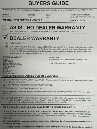 2025 Chevrolet Traverse LT