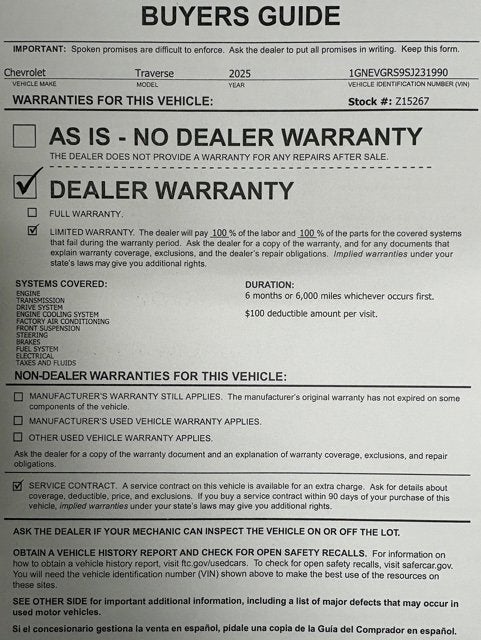 2025 Chevrolet Traverse LT