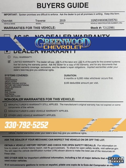 2019 Chevrolet Traverse LT Leather