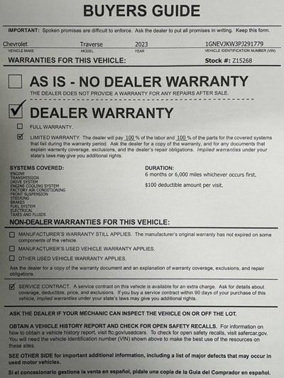 2023 Chevrolet Traverse RS