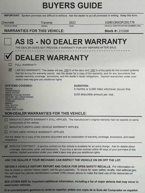 2023 Chevrolet Traverse RS