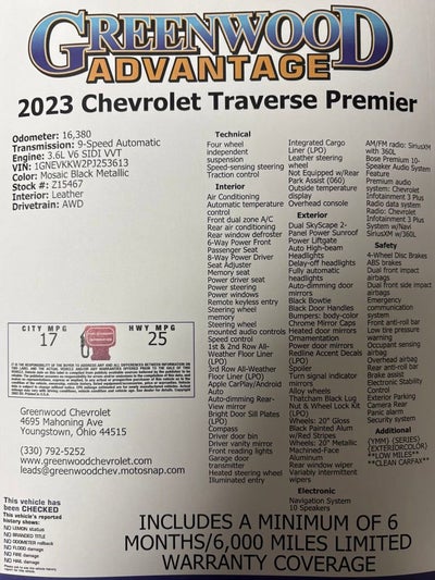 2023 Chevrolet Traverse Premier