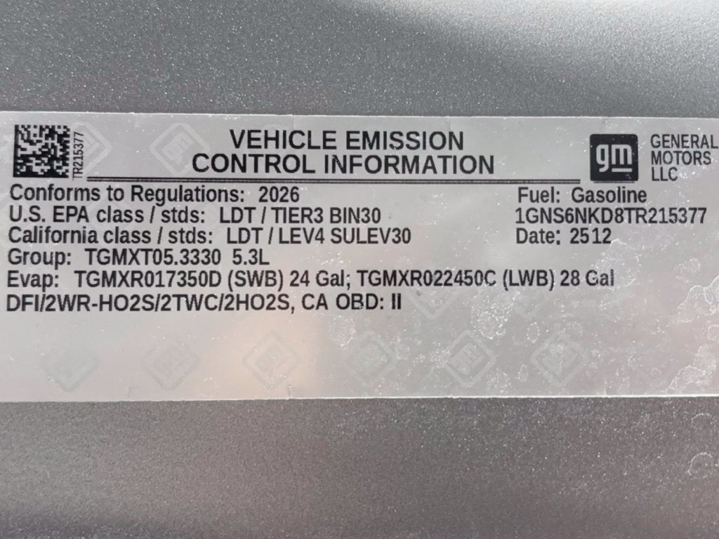 2026 Chevrolet Tahoe LT