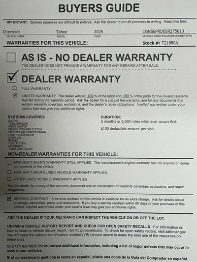 2025 Chevrolet Tahoe Z71