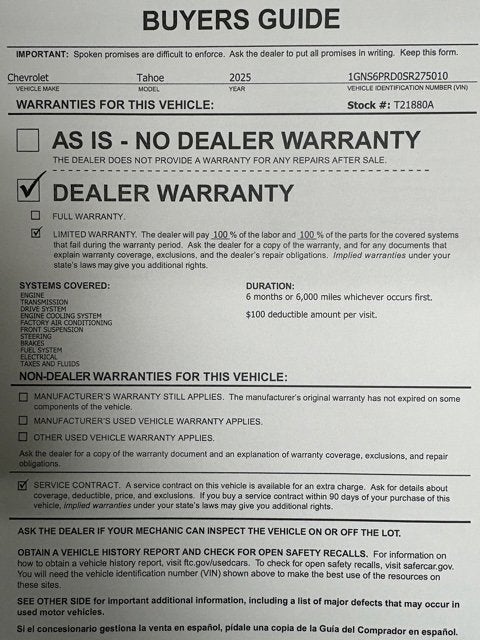 2025 Chevrolet Tahoe Z71