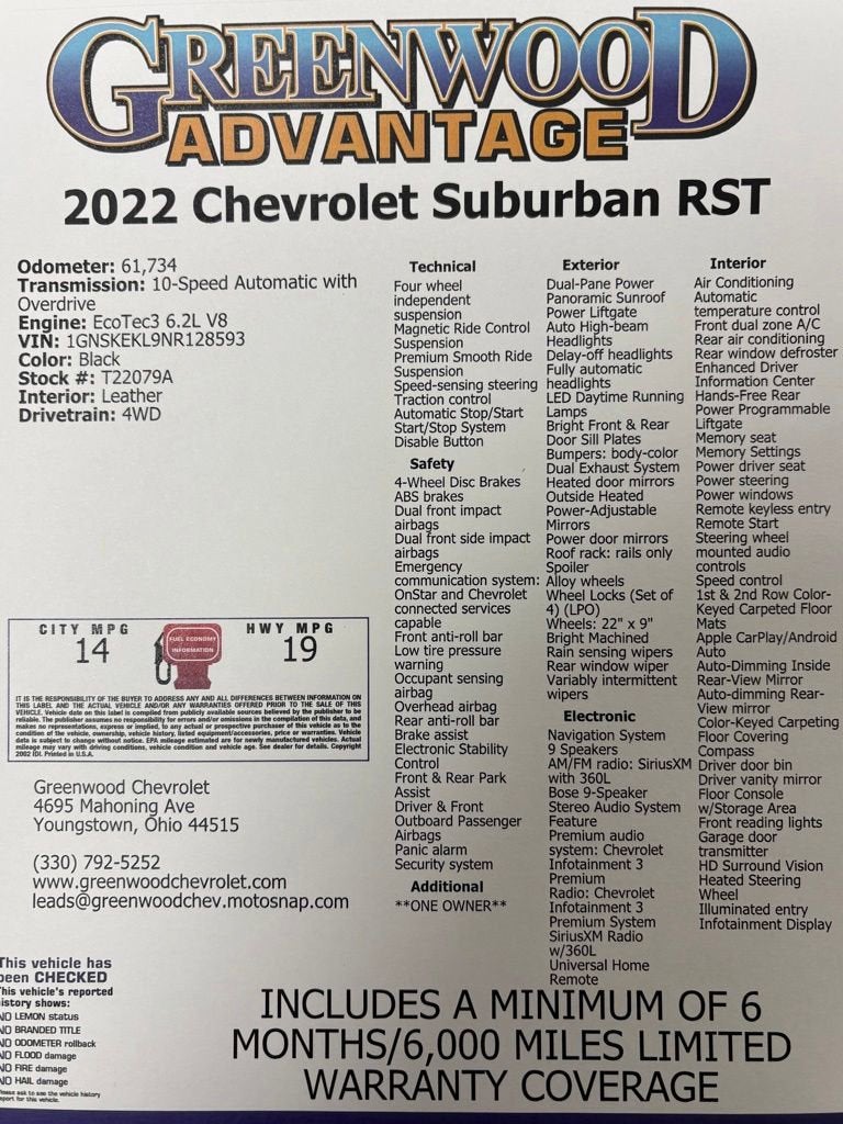 2022 Chevrolet Suburban RST