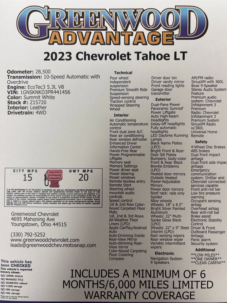 2023 Chevrolet Tahoe LT
