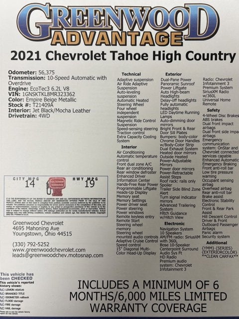 2021 Chevrolet Tahoe High Country
