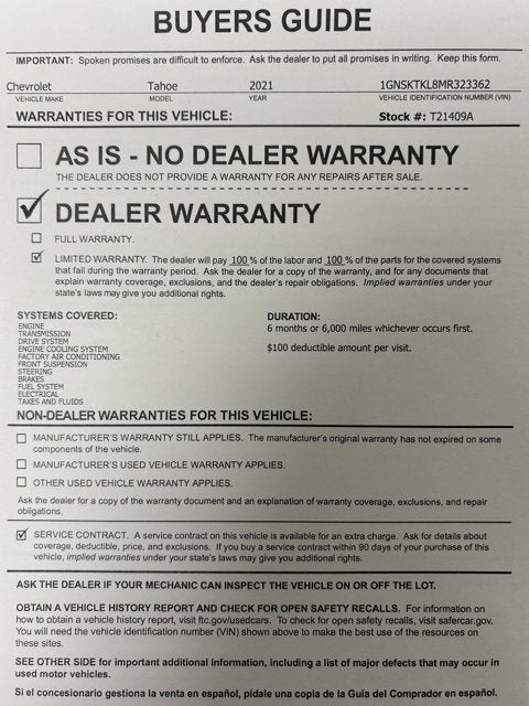 2021 Chevrolet Tahoe High Country