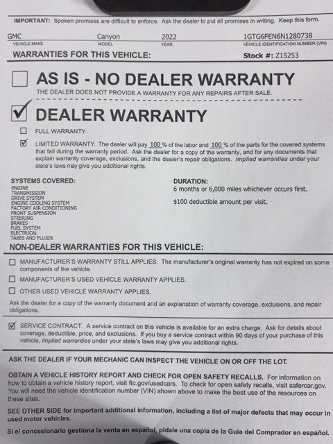 2022 GMC Canyon AT4 - Cloth