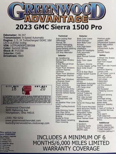 2023 GMC Sierra 1500 Pro
