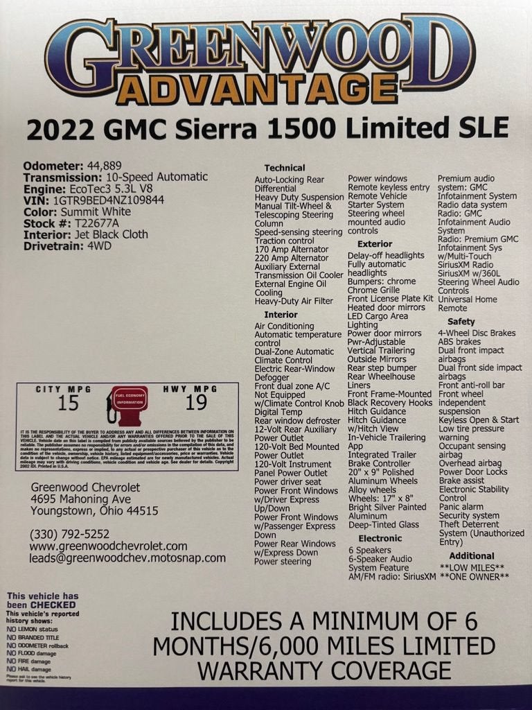 2022 GMC Sierra 1500 Limited SLE