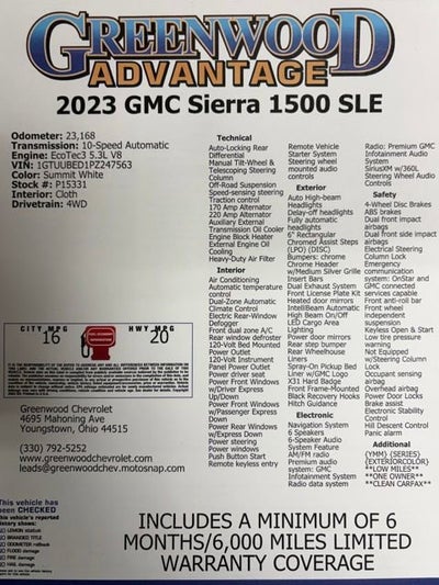2023 GMC Sierra 1500 SLE