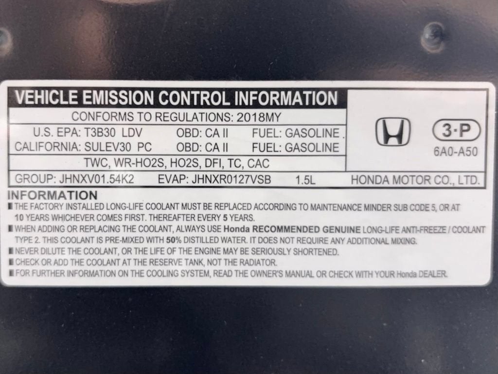 2018 Honda Accord Sedan EX 1.5T