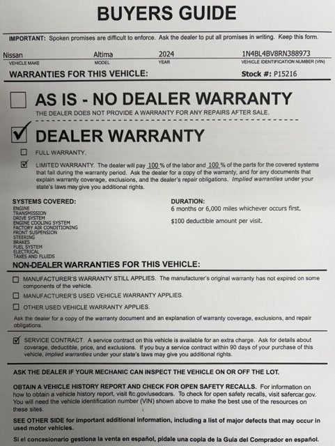 2024 Nissan Altima 2.5 S