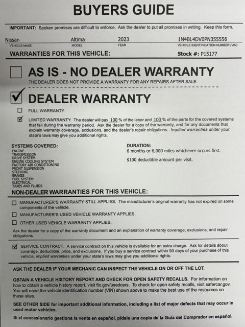 2023 Nissan Altima 2.5 SV