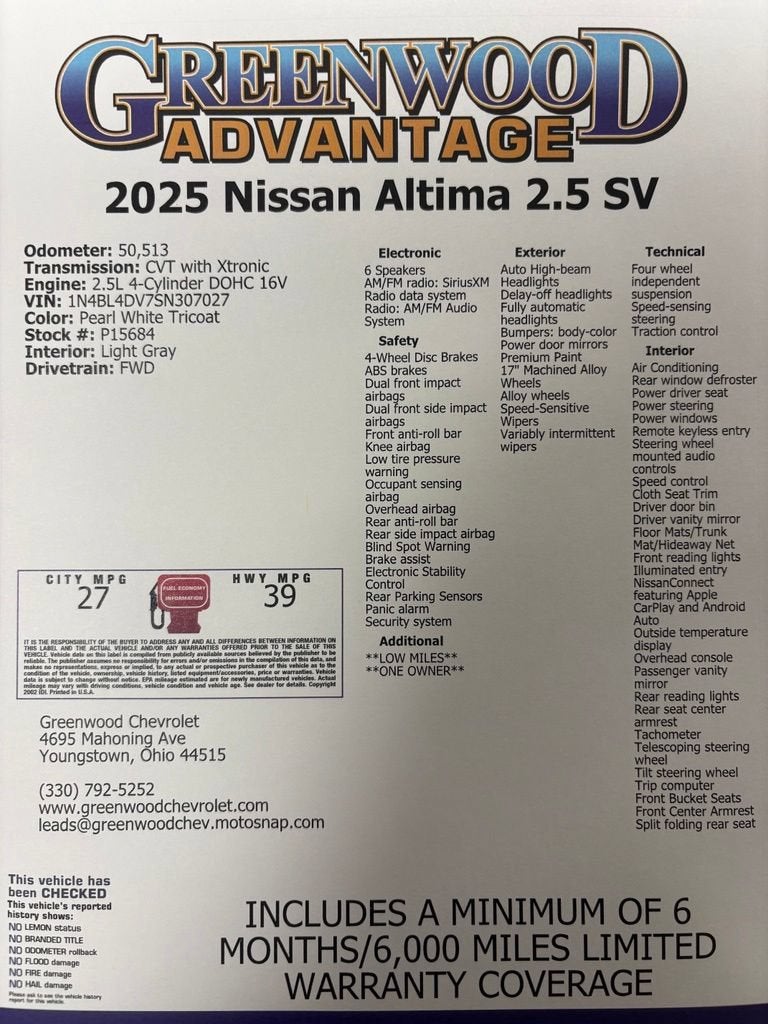 2025 Nissan Altima SV