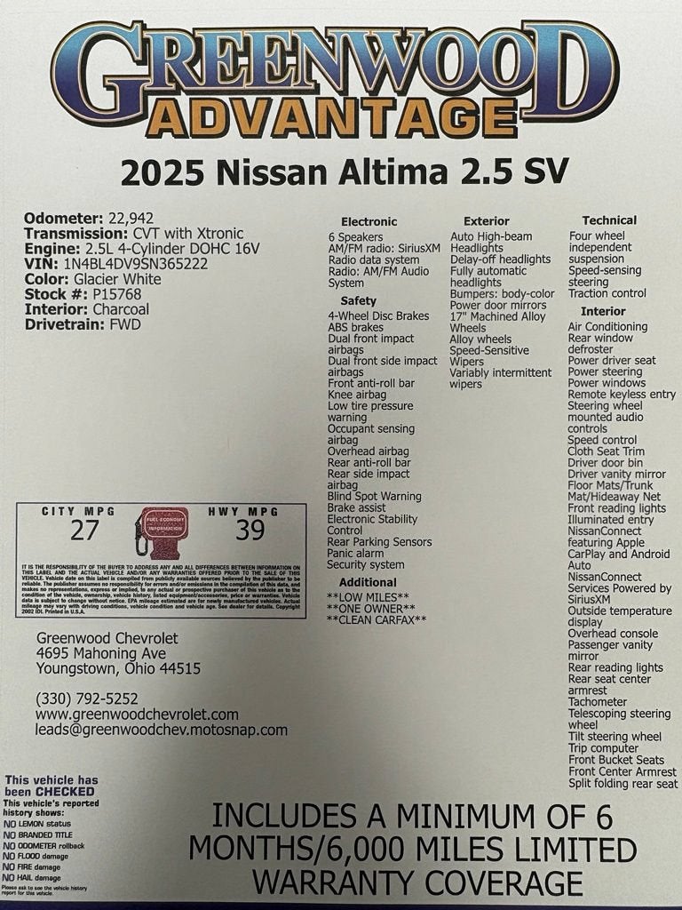 2025 Nissan Altima SV