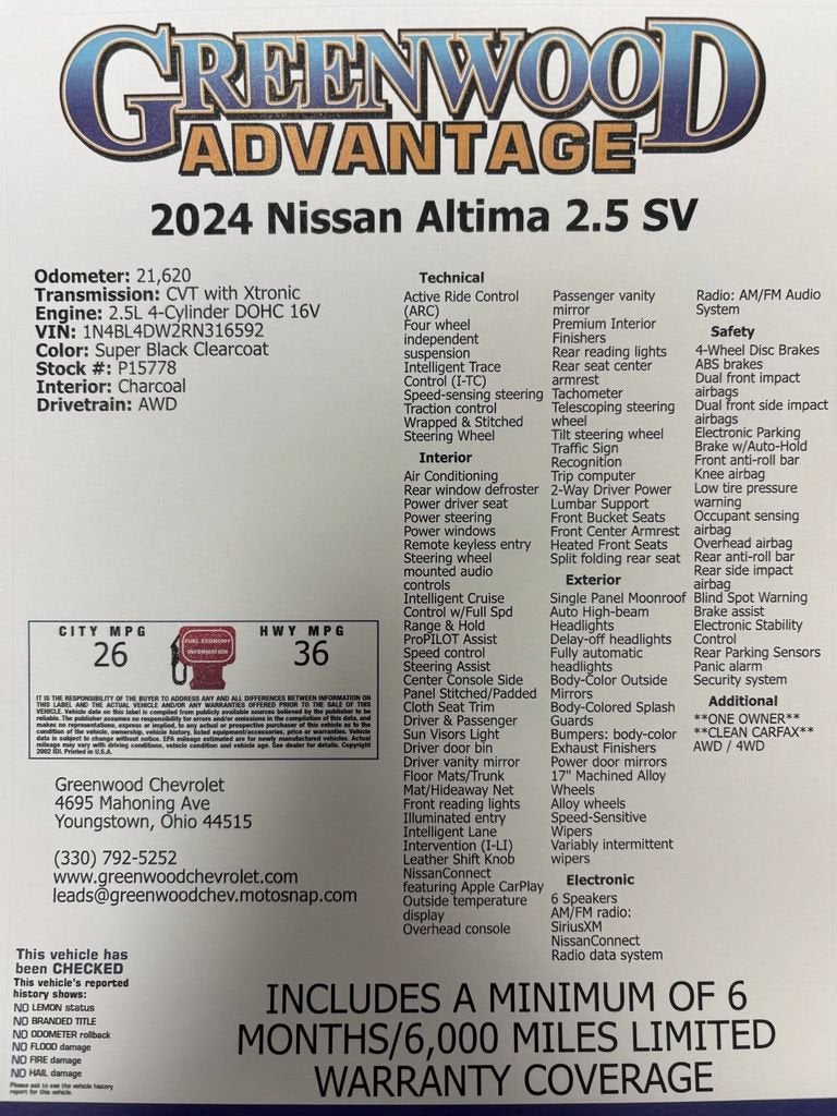 2024 Nissan Altima 2.5 SV