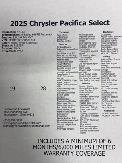2025 Chrysler Pacifica Select