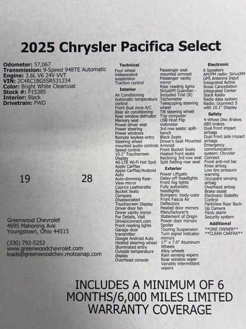 2025 Chrysler Pacifica Select