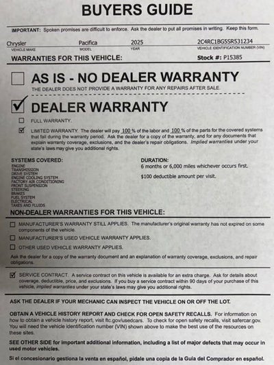 2025 Chrysler Pacifica Select