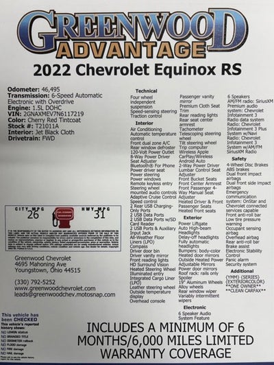 2022 Chevrolet Equinox RS