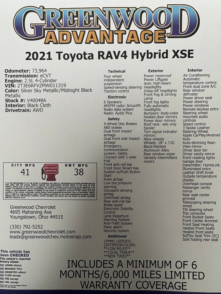 2021 Toyota RAV4 Hybrid XSE