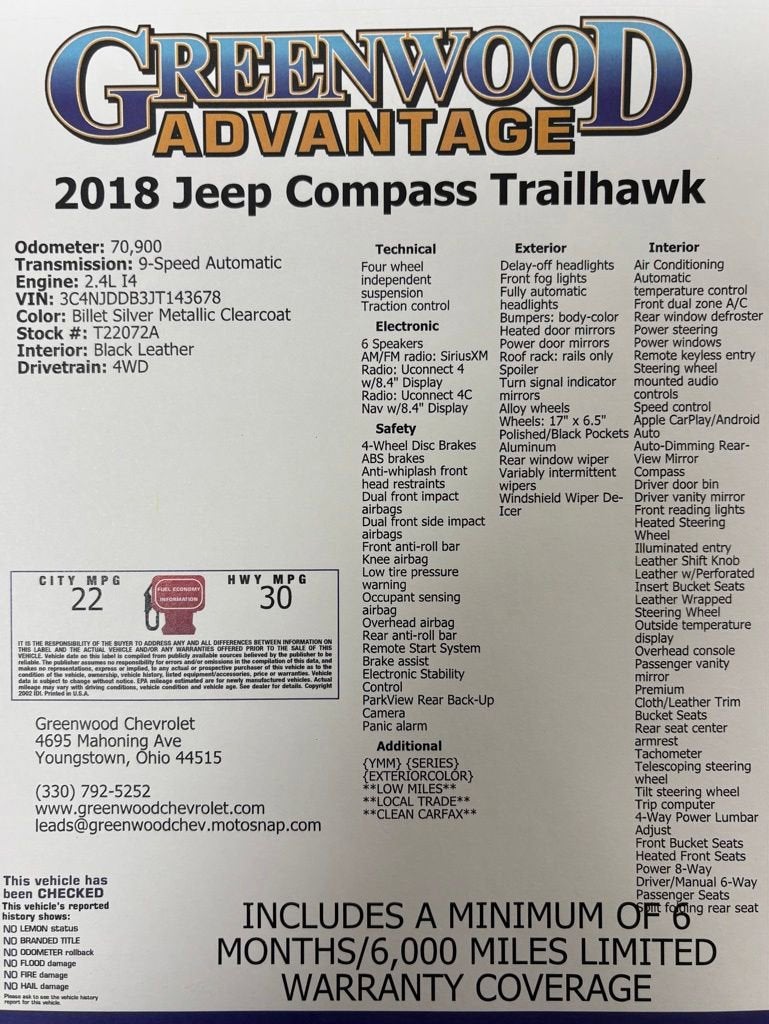 2018 Jeep Compass Trailhawk