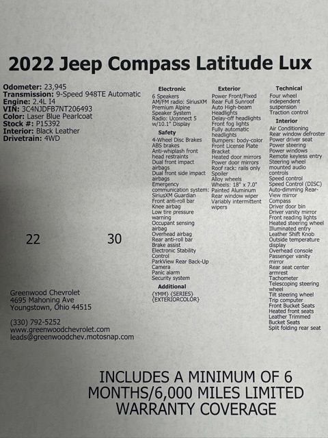 2022 Jeep Compass Latitude Lux