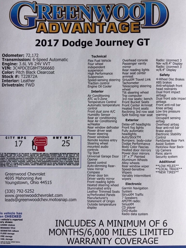 2017 Dodge Journey GT