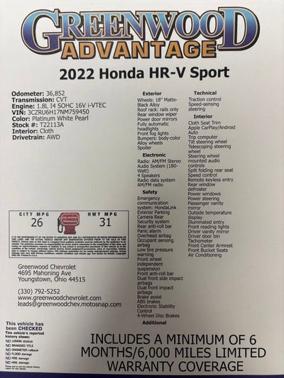 2022 Honda HR-V Sport