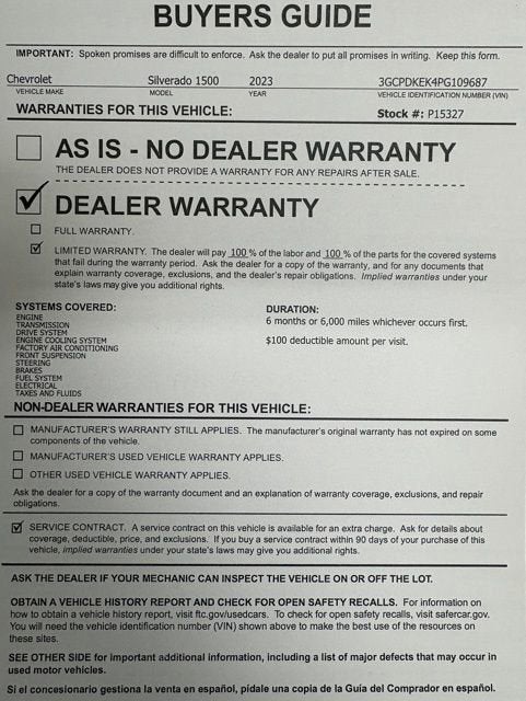 2023 Chevrolet Silverado 1500 LT (2FL)