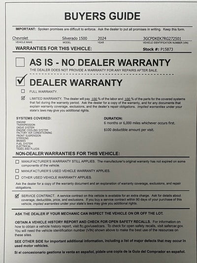 2024 Chevrolet Silverado 1500 LT (2FL)