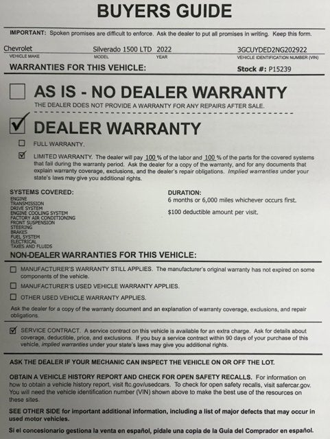 2022 Chevrolet Silverado 1500 LTD LT