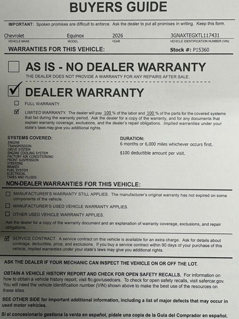 2026 Chevrolet Equinox RS