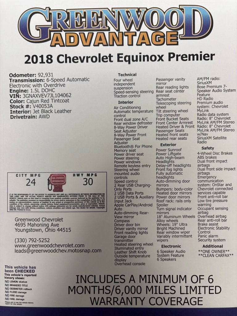 2018 Chevrolet Equinox Premier
