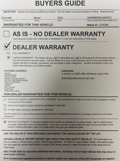 2020 Chevrolet Blazer RS