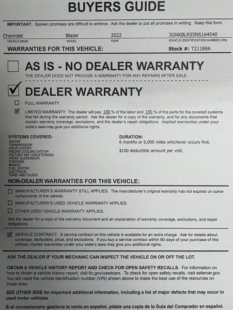 2022 Chevrolet Blazer Premier