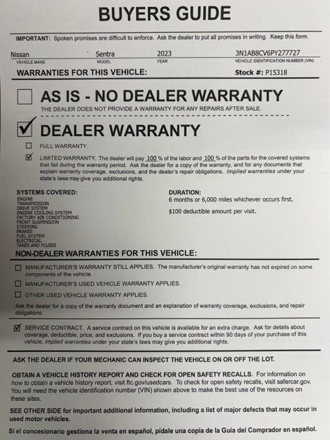 2023 Nissan Sentra SV