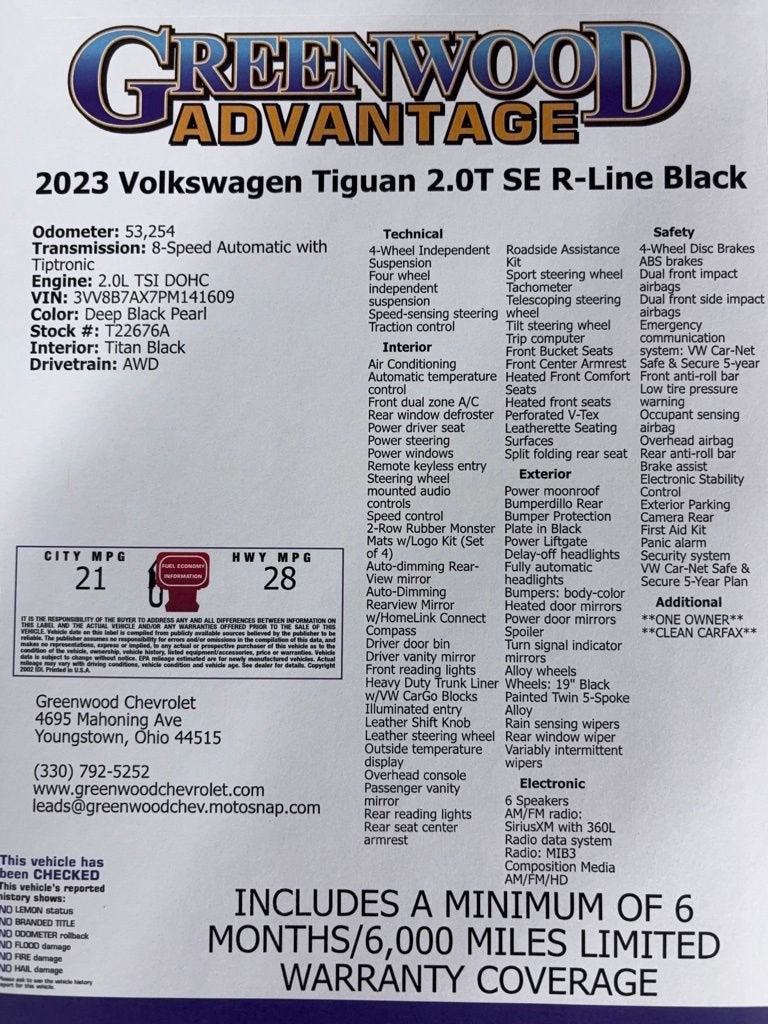 2023 Volkswagen Tiguan SE R-Line Black
