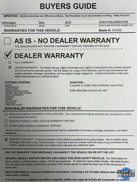 2025 Volkswagen Jetta SE