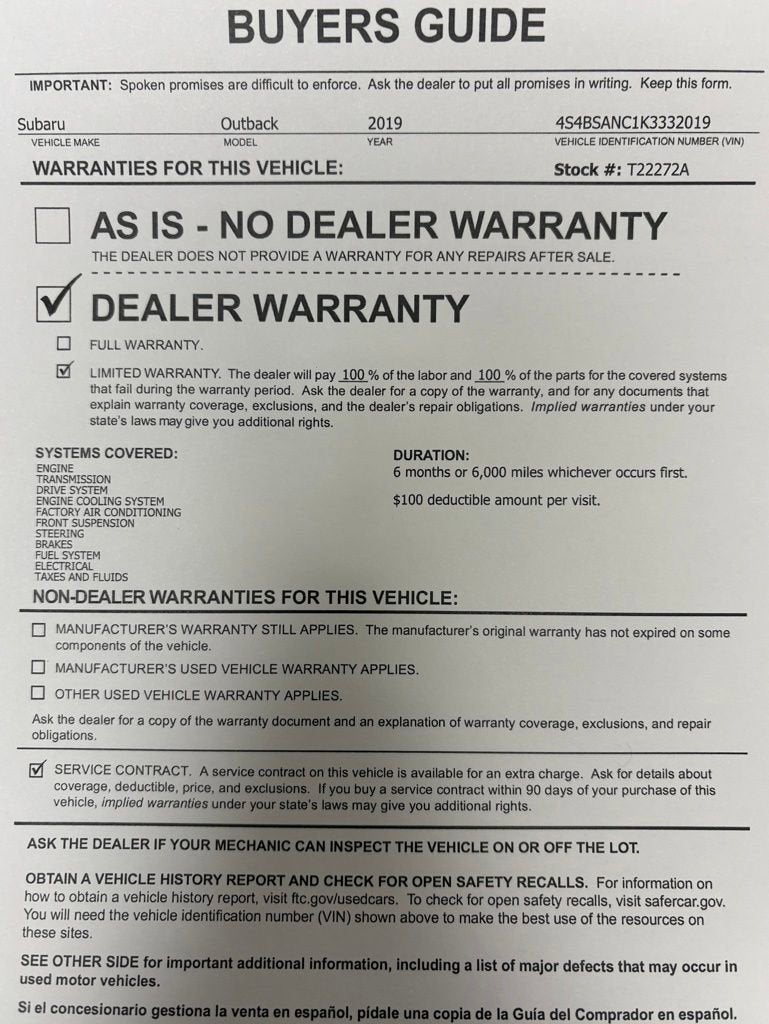 2019 Subaru Outback Limited