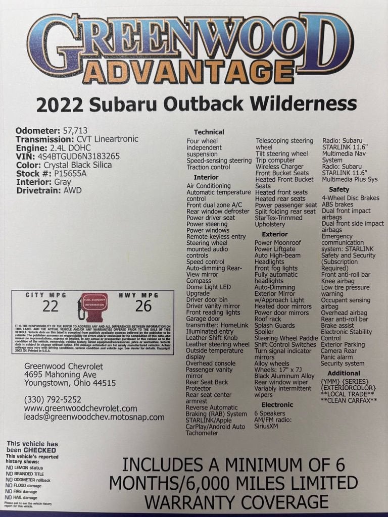 2022 Subaru Outback Wilderness