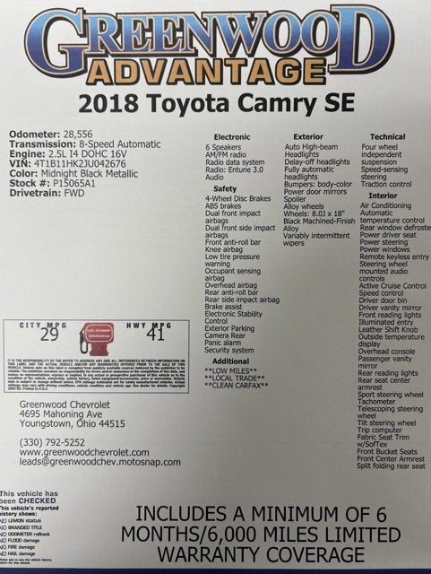 2018 Toyota Camry LE