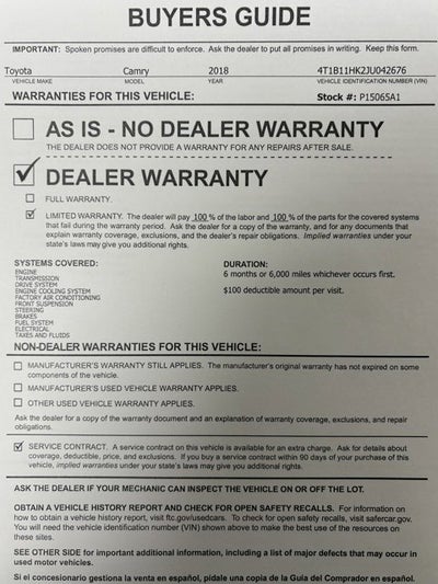 2018 Toyota Camry LE